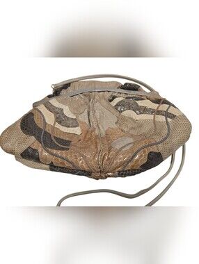 Vintage Carlo Fiori Of Italy Framed Snake Skin Shoulder Bag/ Clutch Purse